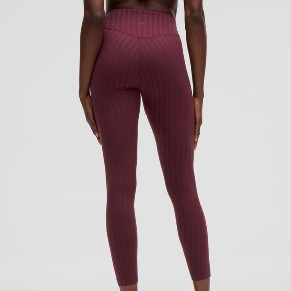 Lululemon Wunder Under High-Rise Tight 25" Tonal Red Maroon Stripe Leggings 10 - Picture 1 of 6